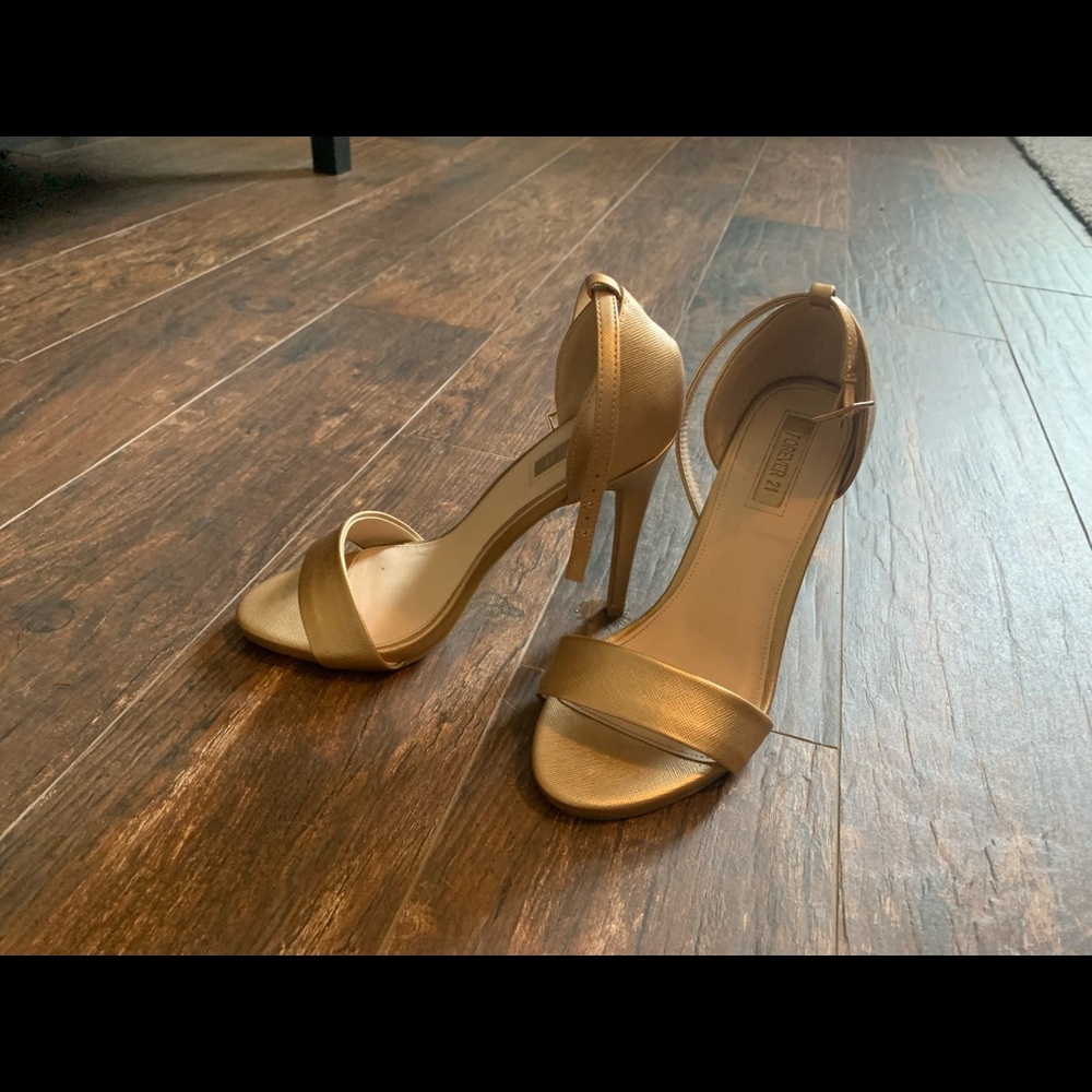 Gold Strappy Heel